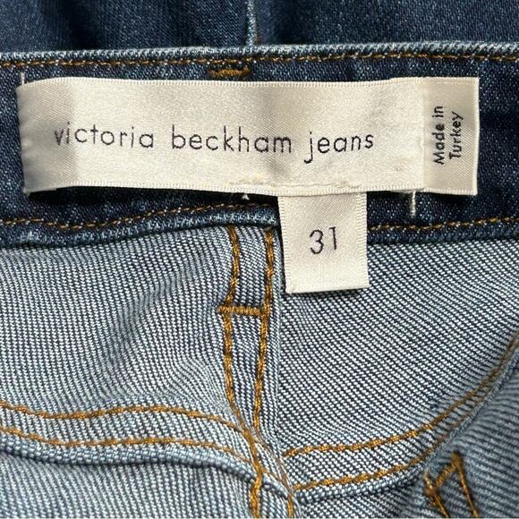 Victoria Beckham Denim Flare Leg Jeans Blue 7 Wash Size 31 - Picture 4 of 12